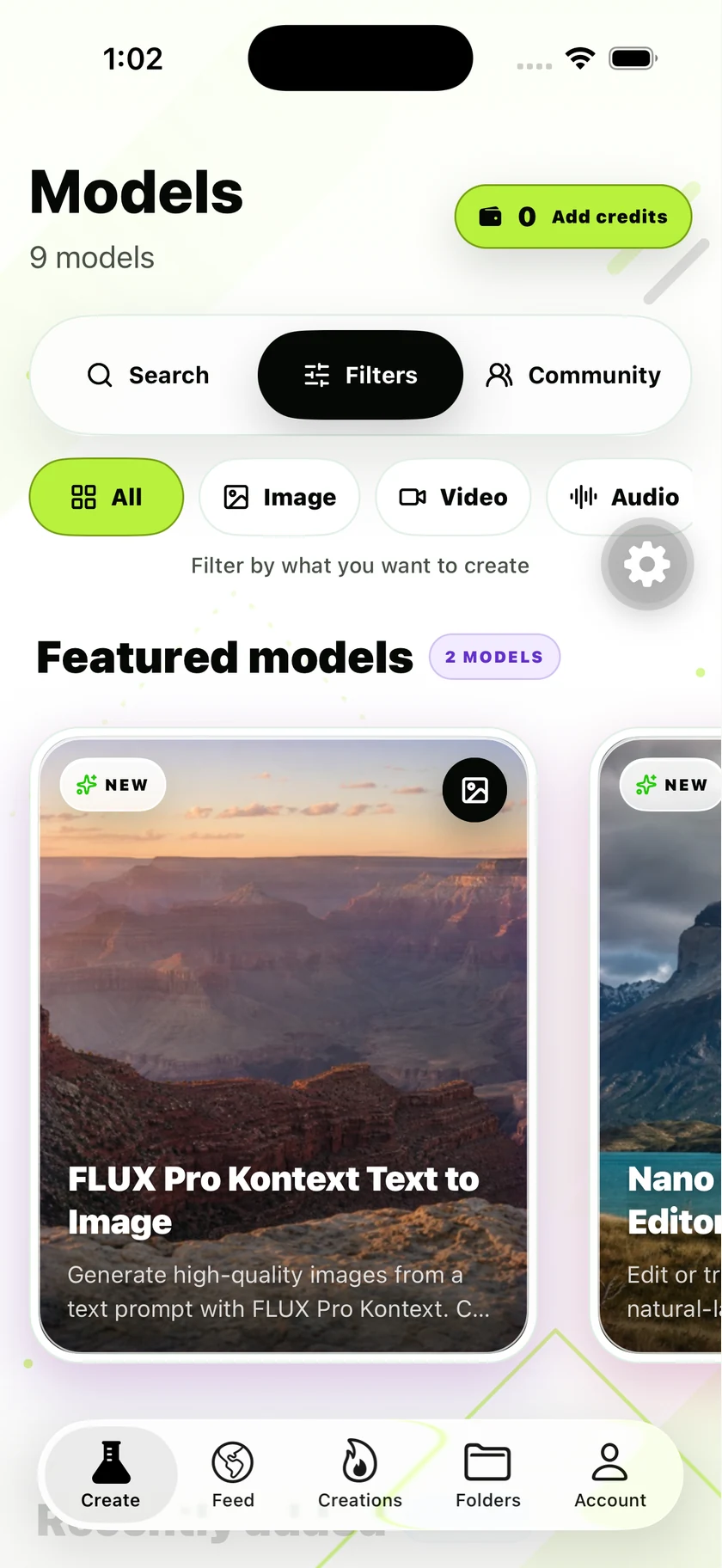 The Aigenix catalog showing current video models and the wider model library.